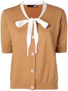 Love Moschino Neck Tie Cardigan - Brown