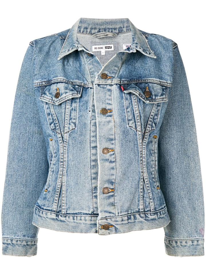 Re/done Faded Denim Jacket - Blue