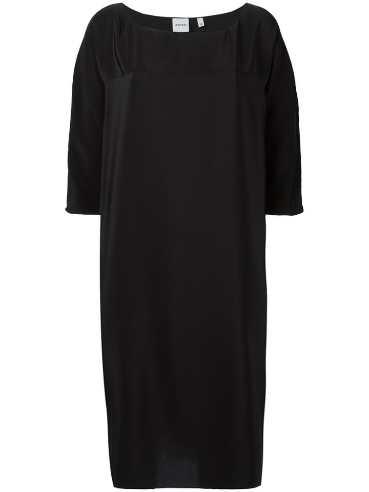 Aspesi Round Neck Shift Dress - Black