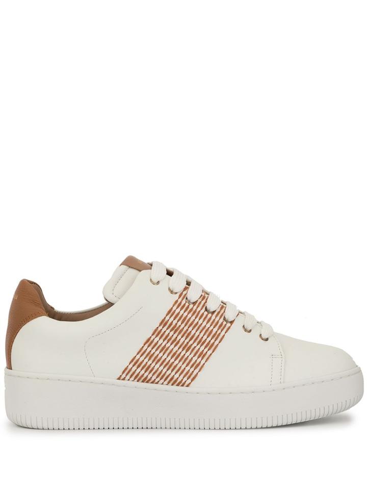 Agnona Smith Stitched Sneakers - White