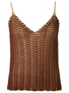 Gig Knit Tank Top, Women's, Size: Pp, Brown, Polyamide/polyester/viscose