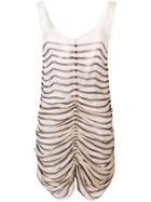 Jean Paul Gaultier Vintage Striped Draped Dress - Nude & Neutrals