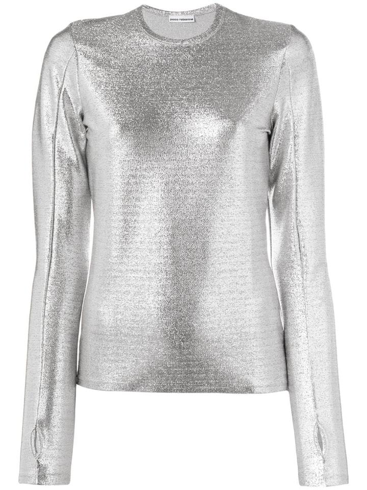 Paco Rabanne Metallic Knit Jumper - Grey