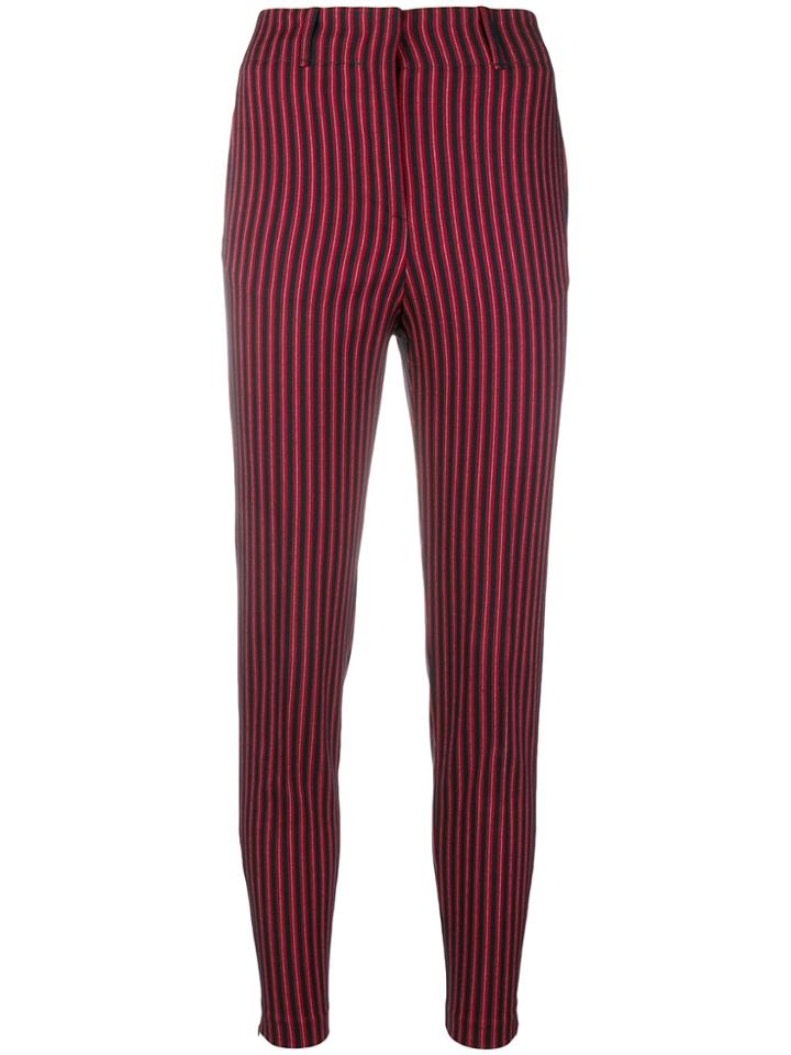Pinko Striped High-waisted Trousers - Red