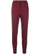 Pinko Striped High-waisted Trousers - Red