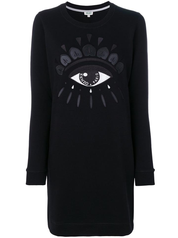 Kenzo Eye Sweatshirt Dress - Black
