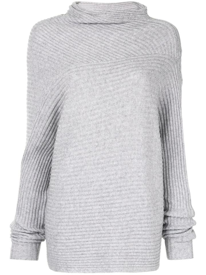 C & M Kaia Asymmetric Turtleneck - Grey