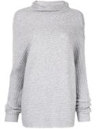 C & M Kaia Asymmetric Turtleneck - Grey