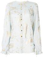 3.1 Phillip Lim Sheer Embroidered Blouse - Pink & Purple