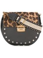 Furla Leopard Panel Cross-body Bag, Women's, Black, Calf Leather/calf Hair/metal (other)