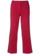 Kiltie Casual Cropped Trousers - Red