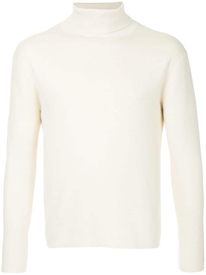 Caban Roll Neck Jumper - White