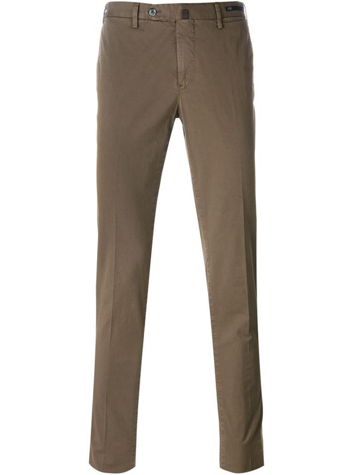 Pt01 Super Slim Fit Trousers, Men's, Size: 48, Brown, Cotton/spandex/elastane