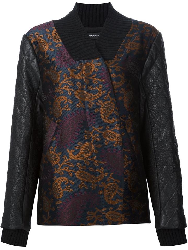 Yigal Azrouel Quilted Sleeve Jacquard Bomber Jacket