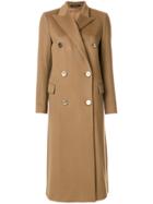 Tagliatore Double Breasted Long Coat - Brown