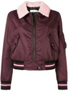 Coach Front Zipped Bomber Jacket - Red