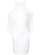 Genny Cut-out Shoulder Dress - White