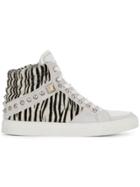 Zadig & Voltaire Zebra Print Hi-top Sneakers - White