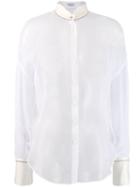 Brunello Cucinelli Textured Collar Shirt - White