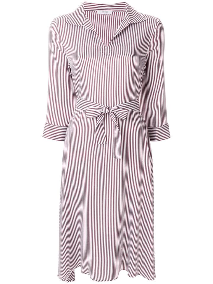 Peserico Striped Belted Dress - Brown