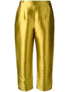 Isa Arfen High Waisted Pants, Women's, Size: 8, Yellow/orange, Silk