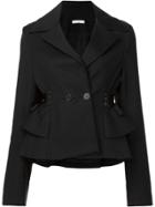 Tome Twill Laced Peplum Jacket - Black