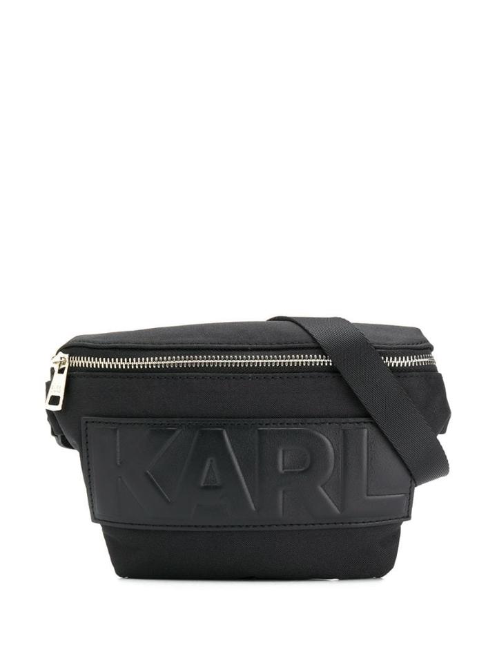 Karl Lagerfeld Ikonik Logo Print Belt Bag - Black