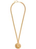 Chanel Pre-owned Lion Medallion Chain Necklace - Metallic