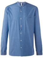 Dnl Henley Denim Shirt, Men's, Size: 41, Blue, Cotton