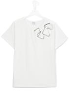 Douuod Kids Bow Detail T-shirt, Girl's, Size: 13 Yrs, White