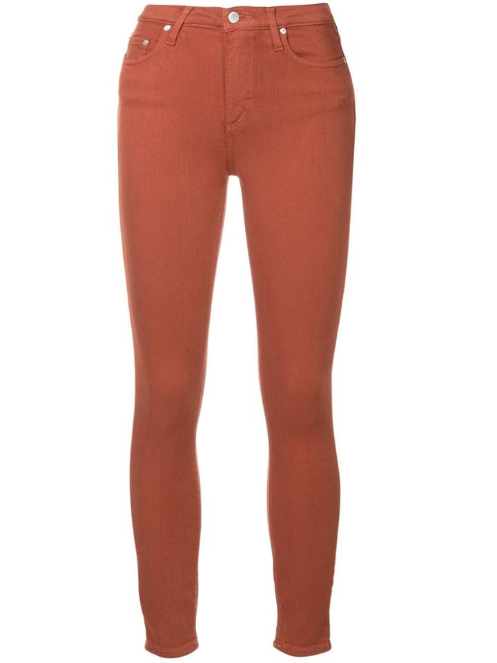 Nobody Denim Cult Cropped Skinny Jeans - Red