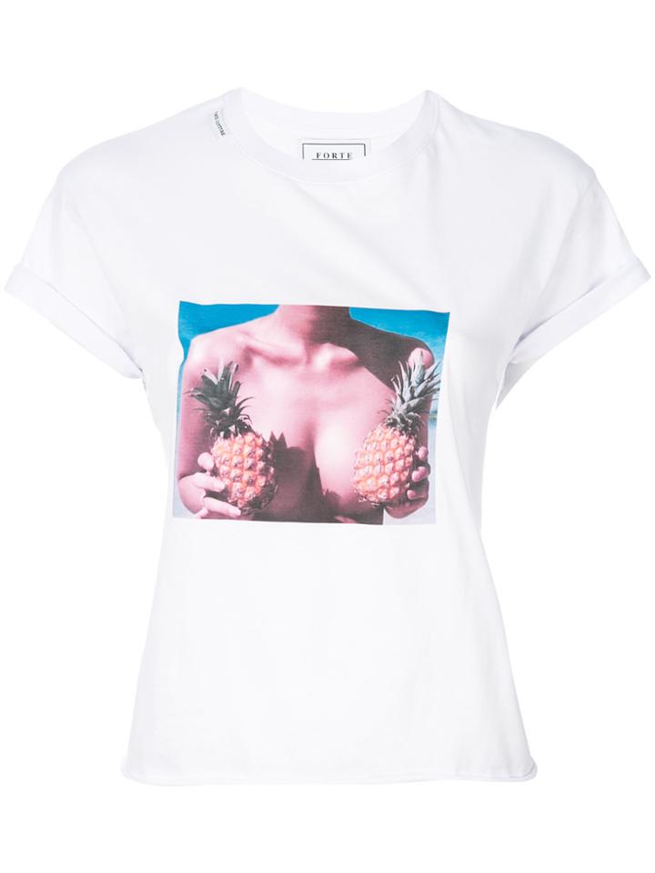 Forte Couture Pinapples Print T-shirt - White