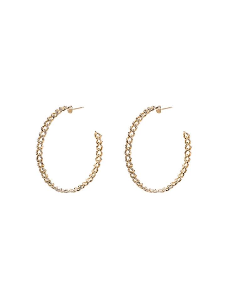 Shay Yellow Gold Link Diamond Earrings - Metallic