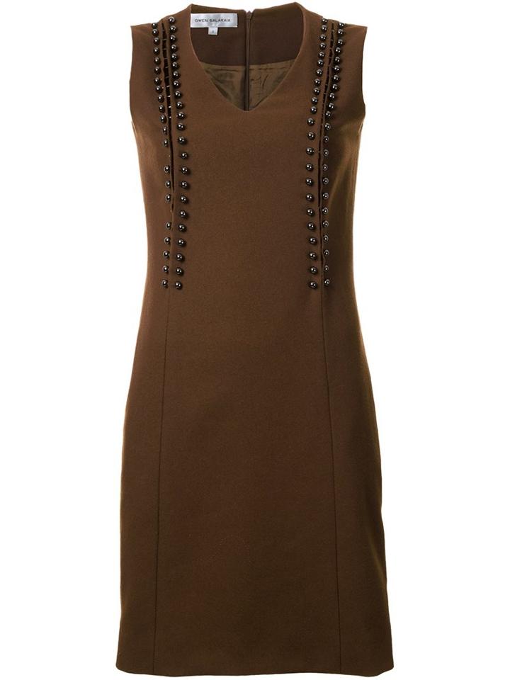 Gwen Salakaia 'iron Stick' Dress, Women's, Size: 0, Brown, Polyamide/wool
