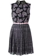 Giamba Floral Print Mini Dress, Women's, Size: 40, Black, Silk/polyester