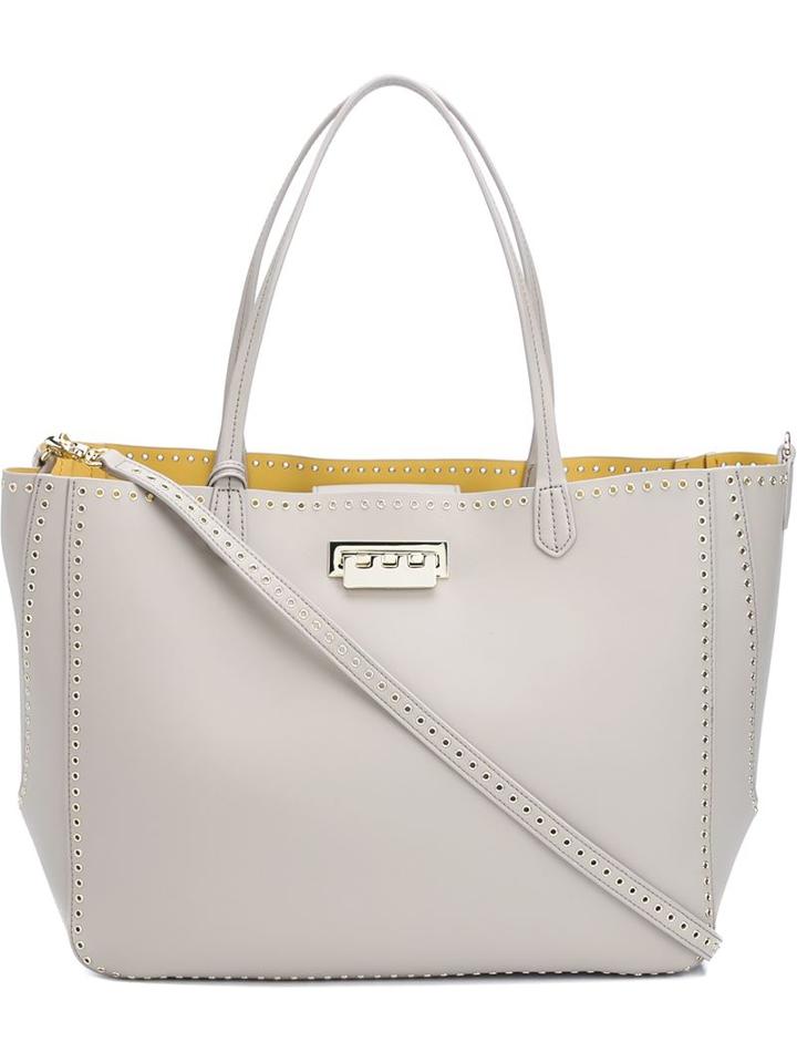 Zac Zac Posen Eartha Iconic Signature Shopper, Women's, Nude/neutrals, Calf Leather