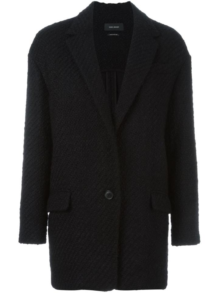 Isabel Marant 'ilaria' Coat, Women's, Size: 42, Black, Wool/polyamide/polyester/cotton