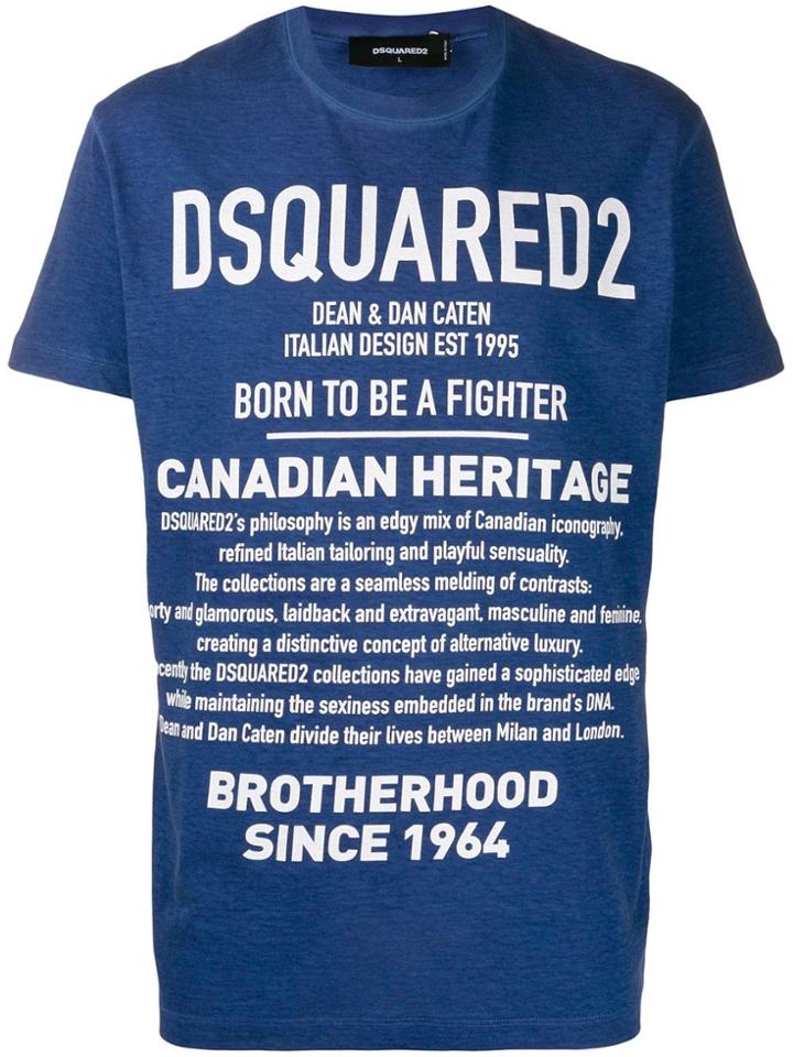 Dsquared2 Slogan Print T-shirt - Blue