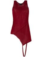 Ann Demeulemeester Asymmetric Tank Top - Red