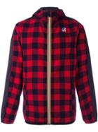 No21 Checked Hooded Jacket, Men's, Size: Large, Red, Cotton/polyamide