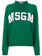 Msgm Raglan Logo Sweatshirt - Green