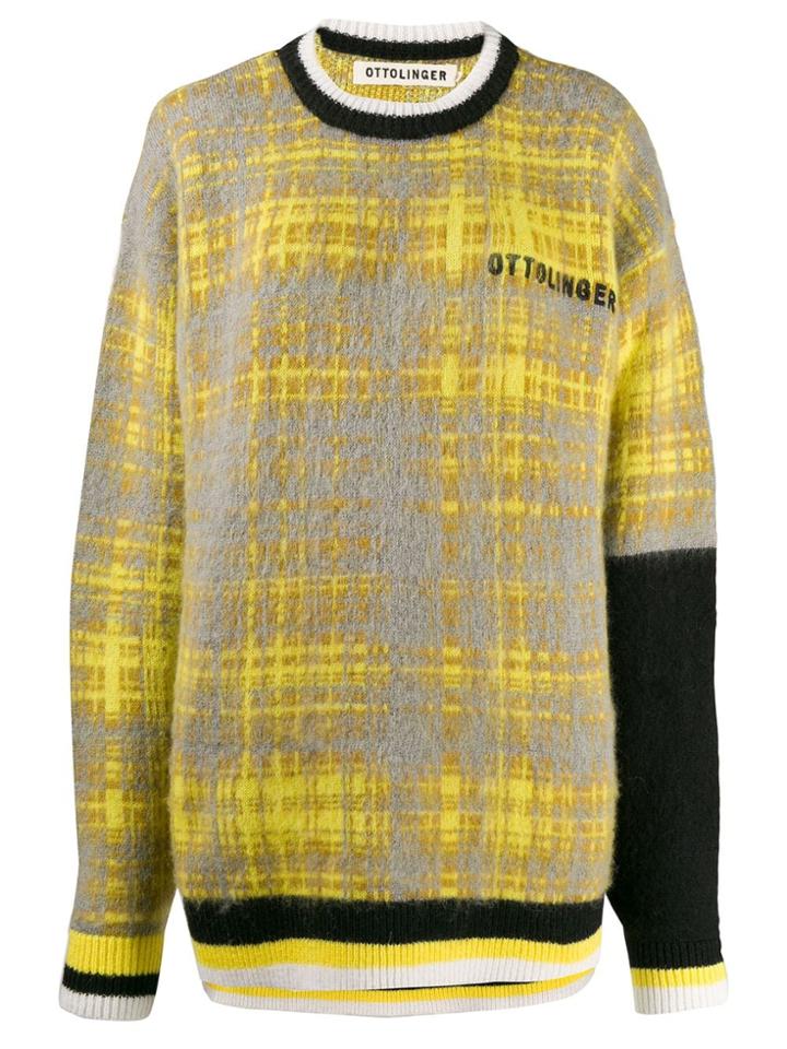 Ottolinger Plaid Logo Jumper - Yellow