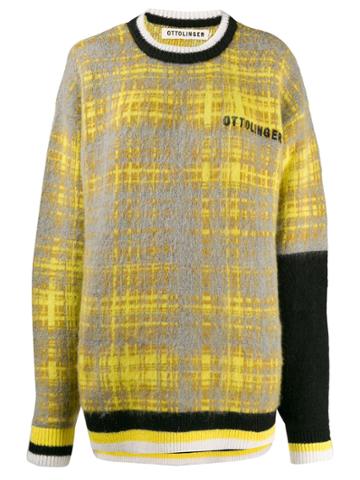 Ottolinger Plaid Logo Jumper - Yellow
