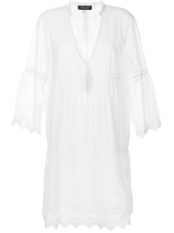 Twin-set Embroidered Hem Short Dress