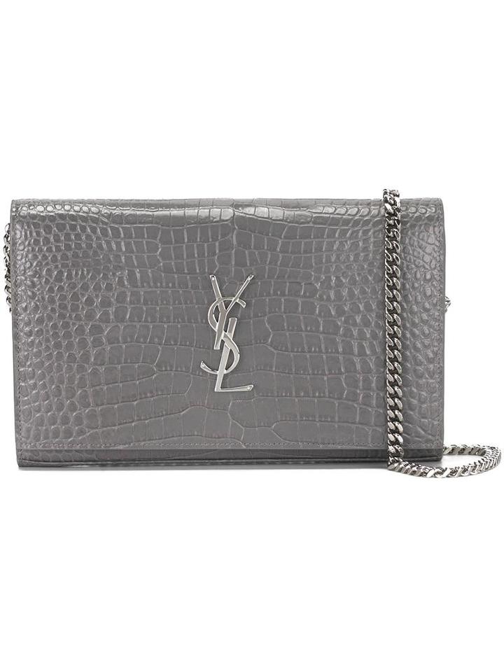 Saint Laurent Medium Monogram Satchel, Women's, Nude/neutrals, Calf Leather