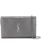 Saint Laurent Medium Monogram Satchel, Women's, Nude/neutrals, Calf Leather
