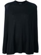Simone Rocha Fine Knit Cape, Women's, Size: 14, Black, Cashmere/merino