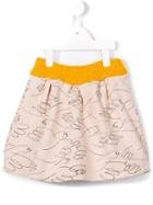 Bobo Choses Illustrated Bird Print Skirt, Girl's, Size: 7 Yrs, Pink/purple