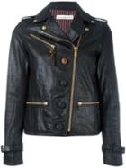Golden Goose Deluxe Brand Biker Jacket, Women's, Size: Small, Black, Viscose/cotton/goat Skin