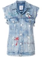 Zoe Karssen Obsession Sleeveless Denim Jacket - Blue